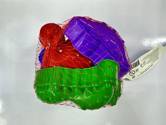 Песочный набор №45 (4 формочки динозавры) в сетке 14*12*10 см