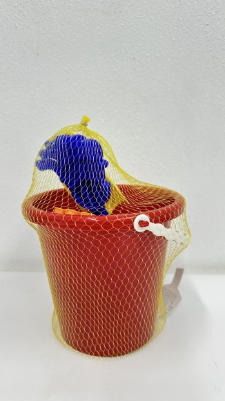 Песочный набор №20 (ведро бол, совок, грабли, 4 формочки руки-ноги) в сетке 24*18*19 см