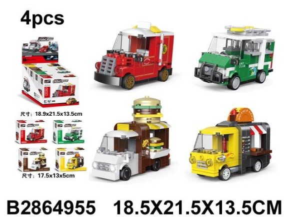 конструктор Машинки с едой (4 шт.блок) (36)